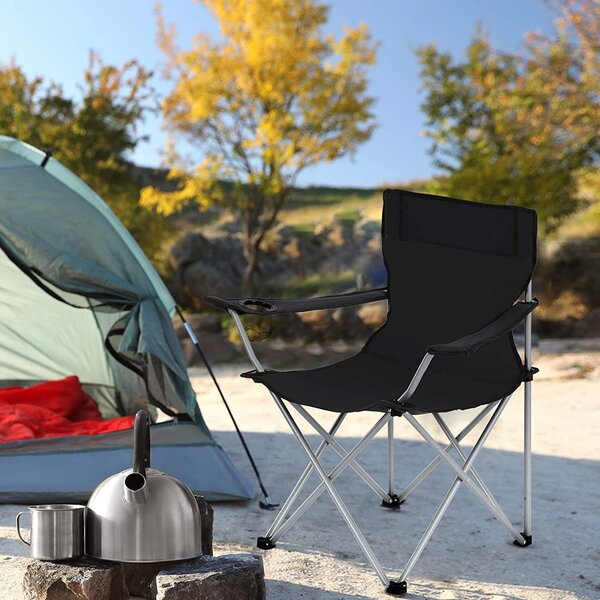 Kamp stolice ROVER, set 2 kom, crna SongmicsHome