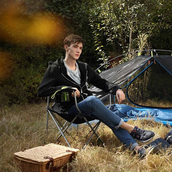 Kamp stolice NOMAD, set 2 kom, crna SongmicsHome