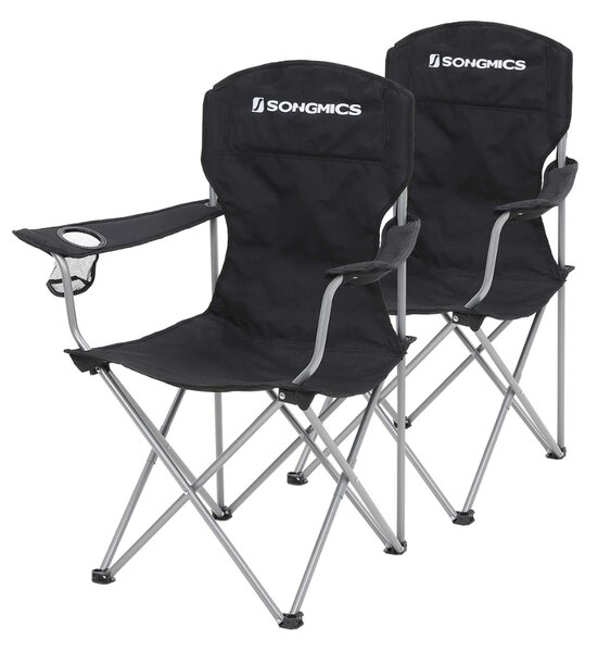 Kamp stolice NOMAD, set 2 kom, crna SongmicsHome