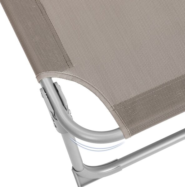 Vrtna ležaljka LAGUNA s podesivim sjenilom, 193x59x30cm, smeđe-siva (taupe) SongmicsHome