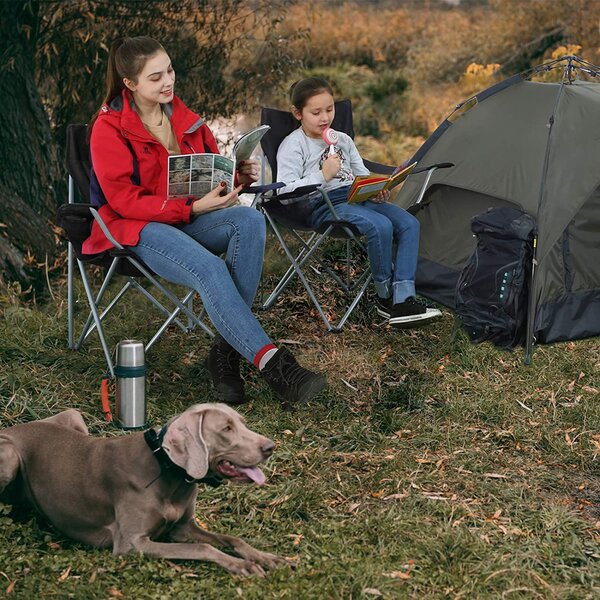 Kamp stolice ROVER, set 2 kom, crna SongmicsHome