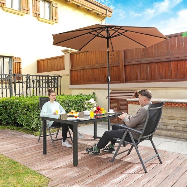 Vrtne stolice RIVIERA, set 2 kom, crna SongmicsHome