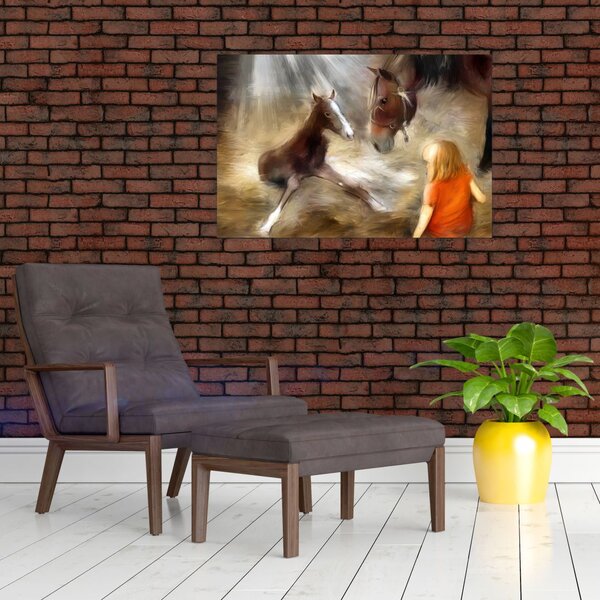 Slika - Dobrodošao u svijet, ždrijebe (90x60 cm)