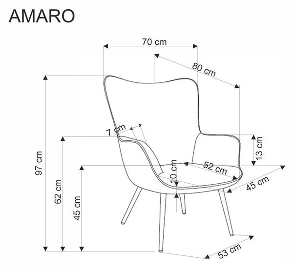 Fotelja Amario (siva)