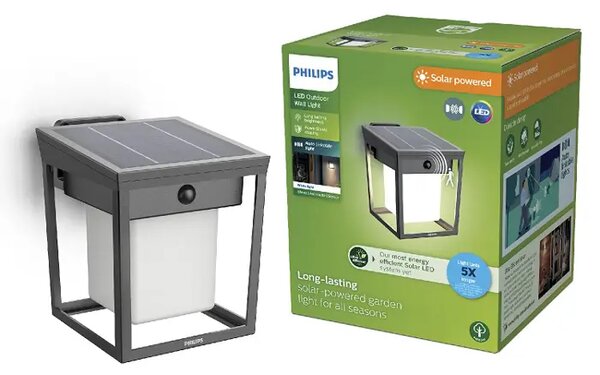 Blaise VANSKA ZIDNA SOLARNA SVJETILJKA SA SENZOROM 3000K ANTRACIT 8720169362048