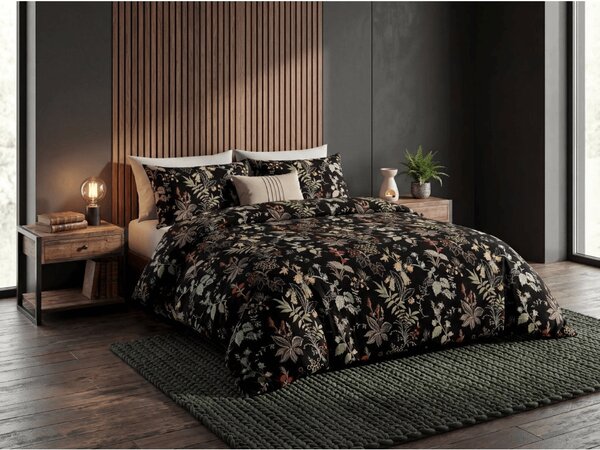 Posteljina od Renforcé pamuka FLORWELLA crna Dimenzije posteljine: 70 x 90 cm | 140 x 200 cm