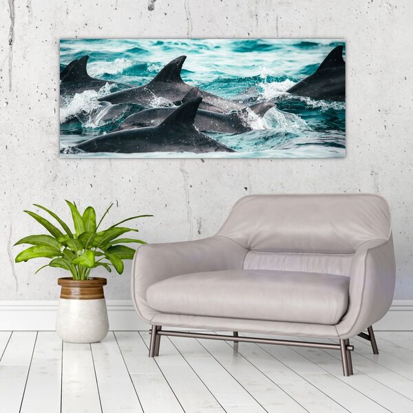 Slika - Dupini u oceanu (120x50 cm)