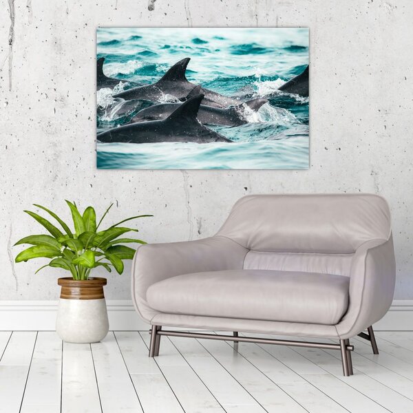 Slika - Dupini u oceanu (90x60 cm)