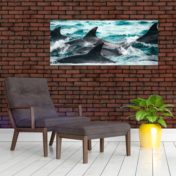 Slika - Dupini u oceanu (120x50 cm)