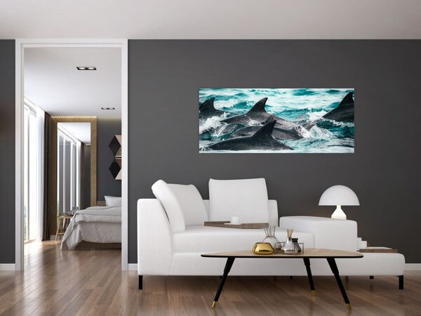 Slika - Dupini u oceanu (120x50 cm)