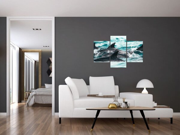 Slika - Dupini u oceanu (90x60 cm)