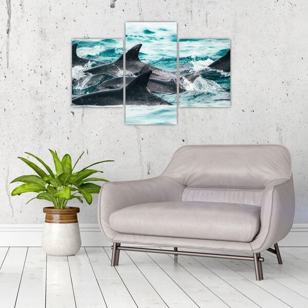 Slika - Dupini u oceanu (90x60 cm)