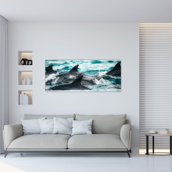 Slika - Dupini u oceanu (120x50 cm)