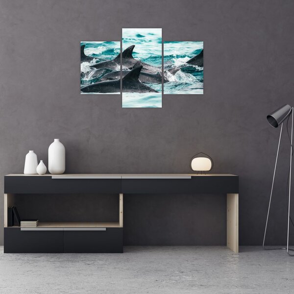 Slika - Dupini u oceanu (90x60 cm)