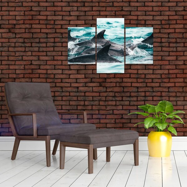Slika - Dupini u oceanu (90x60 cm)