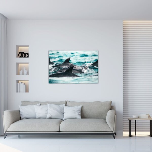 Slika - Dupini u oceanu (90x60 cm)