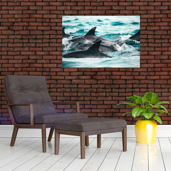 Slika - Dupini u oceanu (90x60 cm)