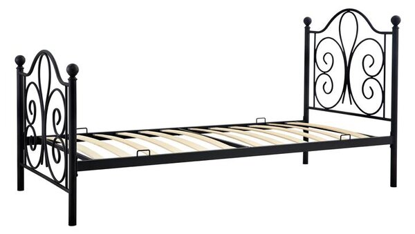 Jednostruki krevet 90 cm Patience (bez madraca) (crna)