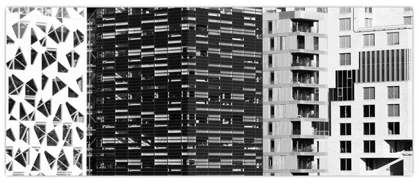 Slika crno-bijele arhitekture (120x50 cm)