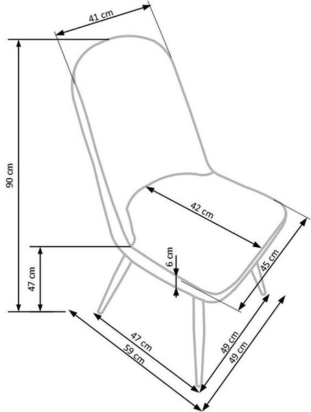 Blagovaonska stolica Sebek (tamno krem + hrast medeni)