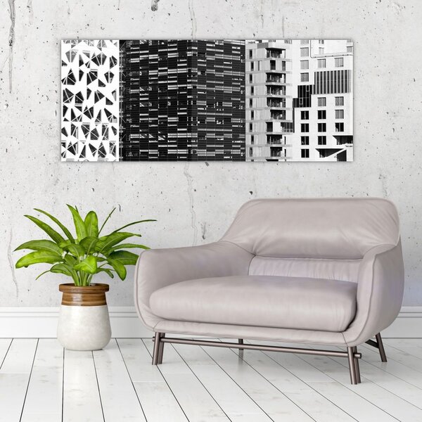 Slika crno-bijele arhitekture (120x50 cm)