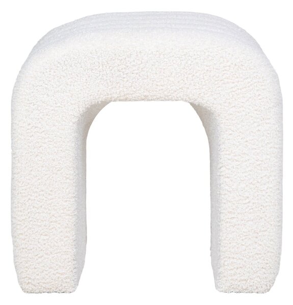 Bijeli tabure od bouclé tkanine Colma – House Nordic