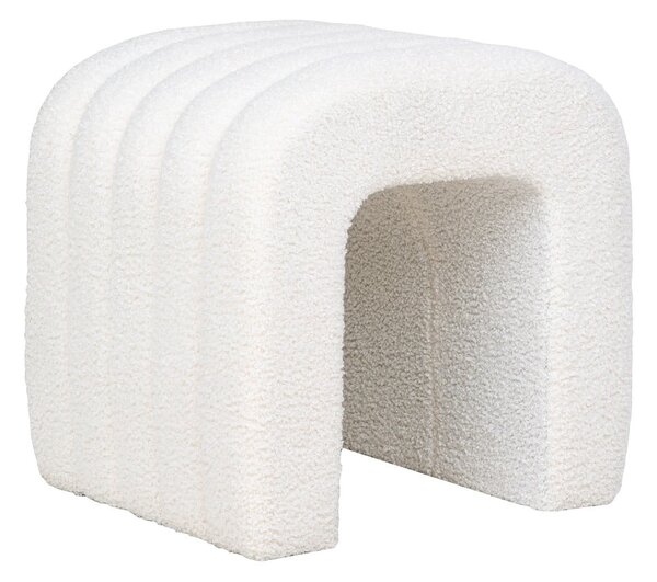 Bijeli tabure od bouclé tkanine Colma – House Nordic