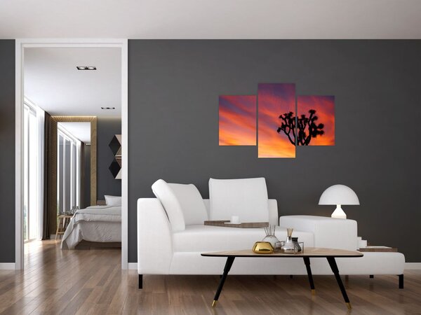 Slika zalaska sunca nad siluetom stabla (90x60 cm)