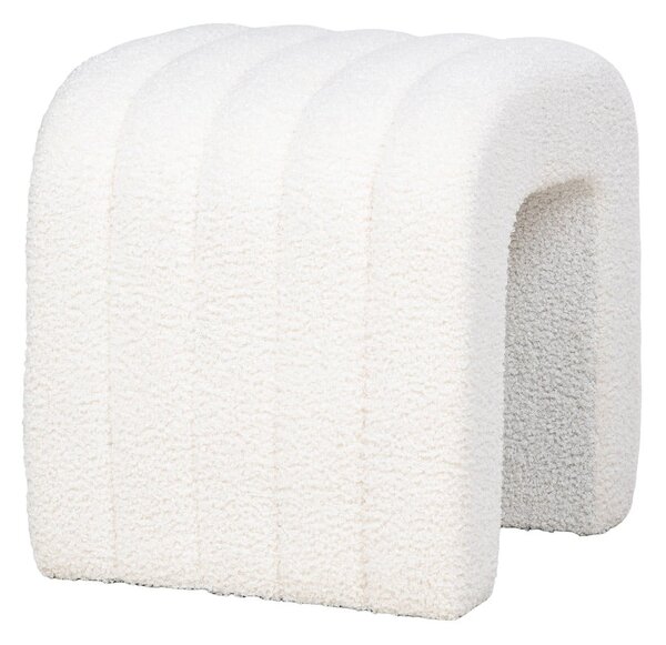 Bijeli tabure od bouclé tkanine Colma – House Nordic