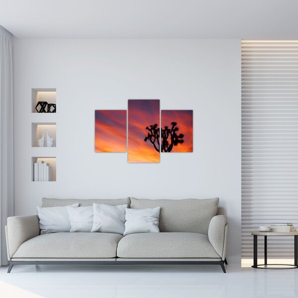 Slika zalaska sunca nad siluetom stabla (90x60 cm)