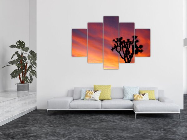 Slika zalaska sunca nad siluetom stabla (150x105 cm)