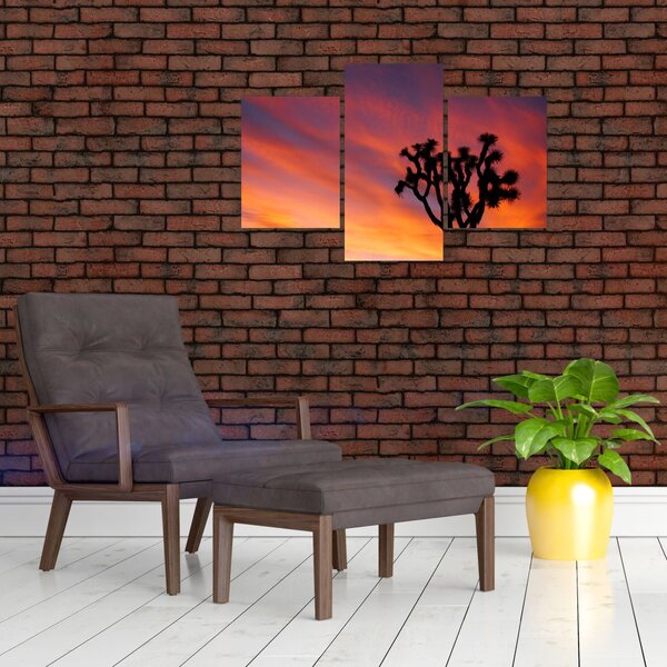 Slika zalaska sunca nad siluetom stabla (90x60 cm)