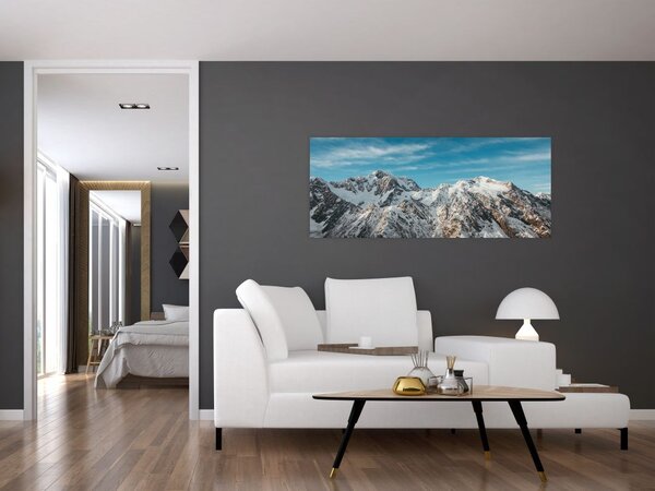 Slika snježnih vrhova, Fiordland (120x50 cm)