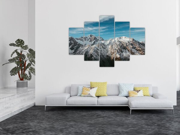 Slika snježnih vrhova, Fiordland (150x105 cm)