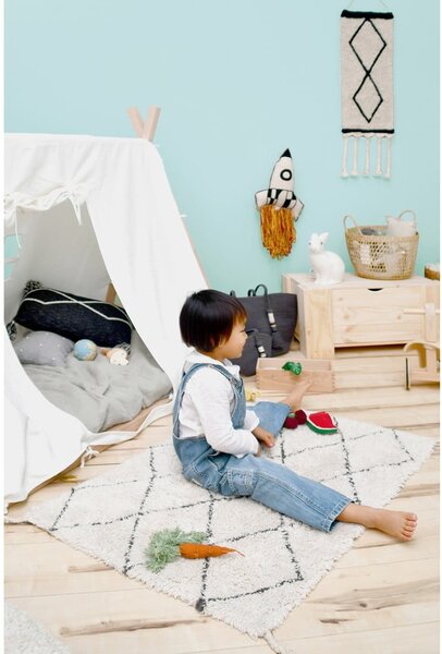 Krem periv/ručno rađen pamučan tepih 70x100 cm Mini Bereber – Lorena Canals