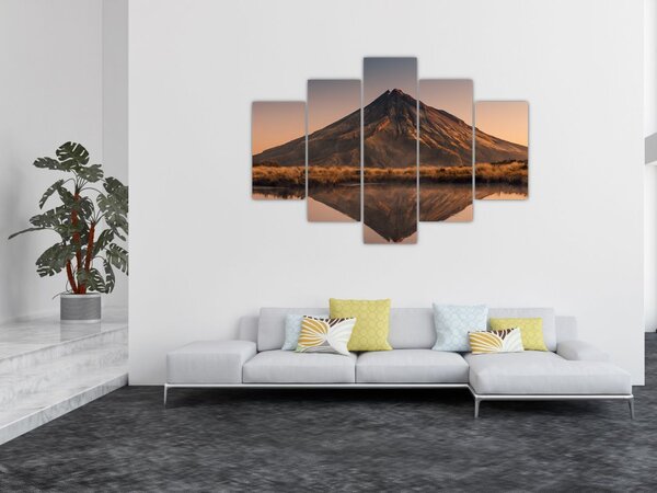 Slika odsjaj planine Taranaki, Novi Zeland (150x105 cm)