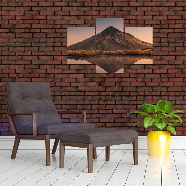 Slika odsjaj planine Taranaki, Novi Zeland (90x60 cm)