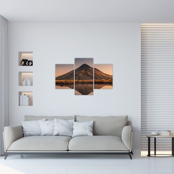 Slika odsjaj planine Taranaki, Novi Zeland (90x60 cm)