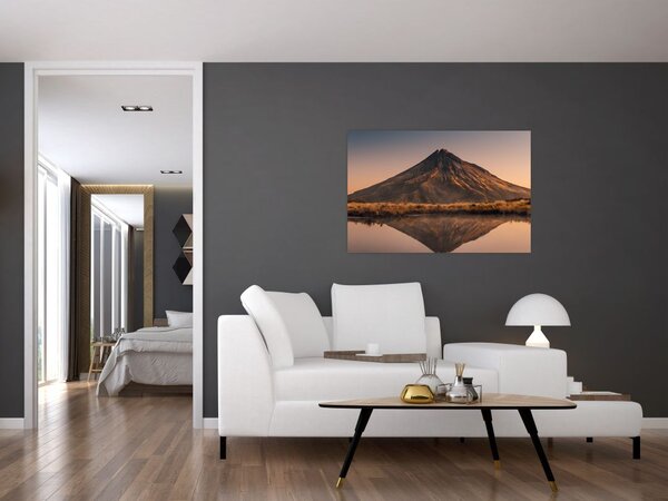 Slika odsjaj planine Taranaki, Novi Zeland (90x60 cm)