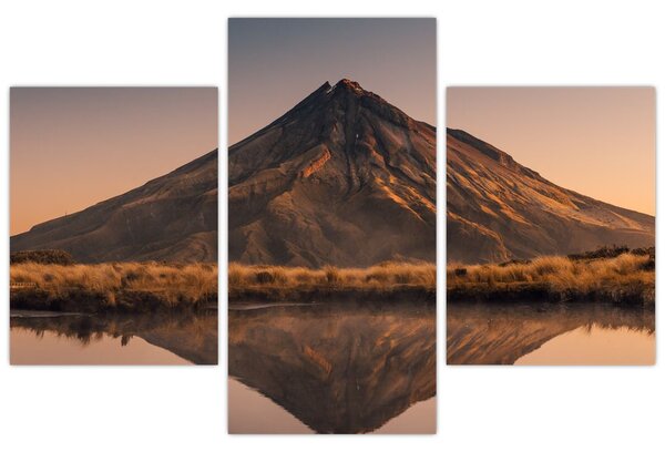 Slika odsjaj planine Taranaki, Novi Zeland (90x60 cm)