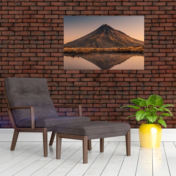 Slika odsjaj planine Taranaki, Novi Zeland (90x60 cm)
