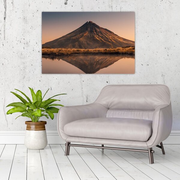 Slika odsjaj planine Taranaki, Novi Zeland (90x60 cm)