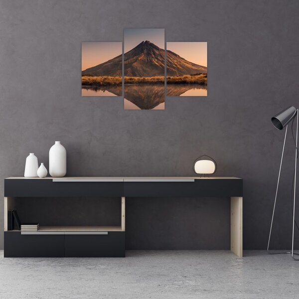 Slika odsjaj planine Taranaki, Novi Zeland (90x60 cm)