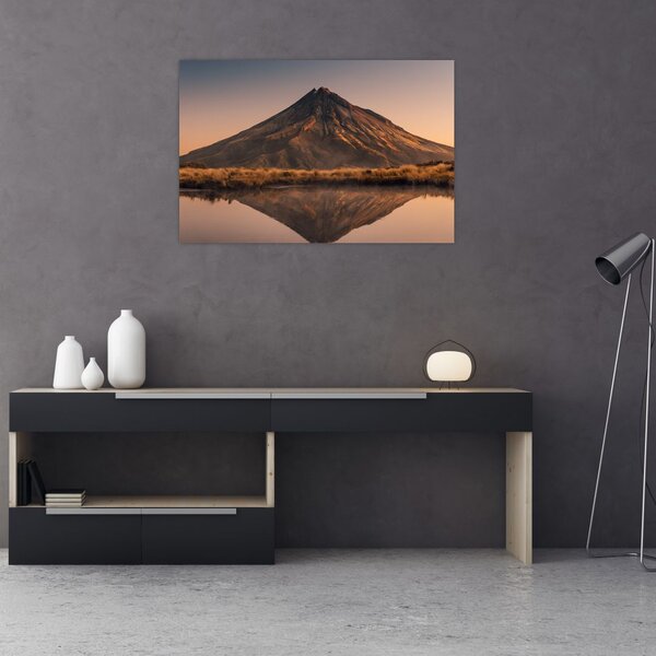 Slika odsjaj planine Taranaki, Novi Zeland (90x60 cm)