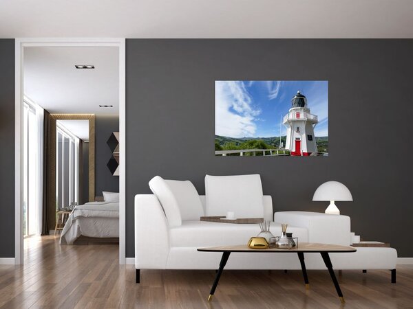 Slika svjetionika Akaroa, Novi Zeland (90x60 cm)