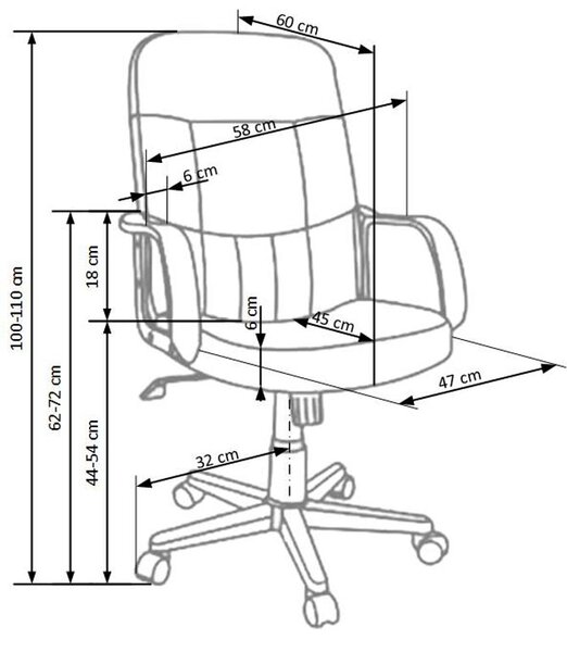 Uredska fotelja Delora crna (crna)