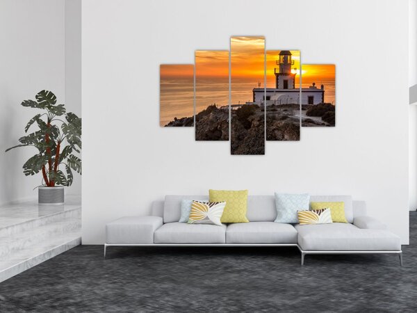 Slika svjetionika pri zalasku sunca (150x105 cm)