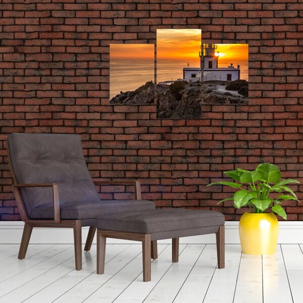 Slika svjetionika pri zalasku sunca (90x60 cm)