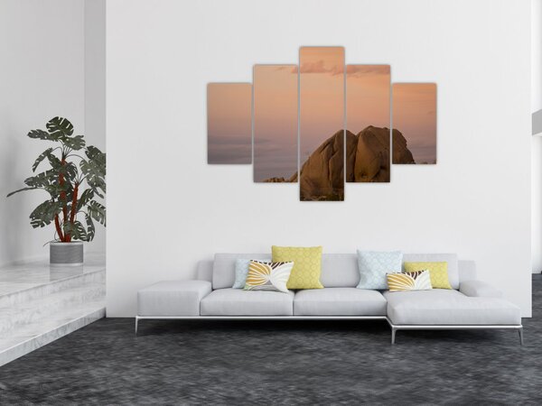 Slika zalaska sunca u stijenama (150x105 cm)