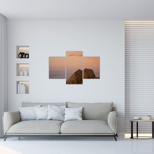 Slika zalaska sunca u stijenama (90x60 cm)